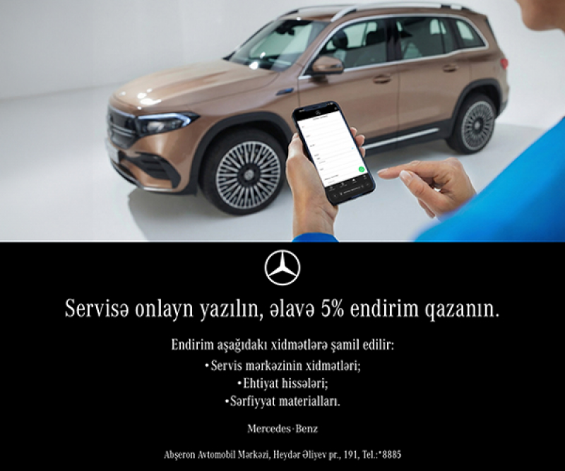 Servisə onlayn qeydiyyatdan keçin və əlavə 5% endirim qazanın